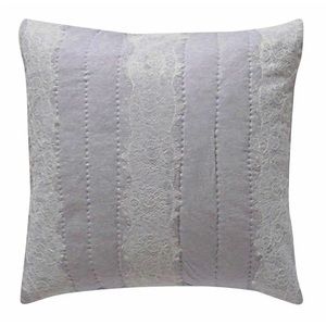 Anthropologie Jersey + Lace Euro Sham Gray SOFT COMFY Hand Made Cotton Modal NIP